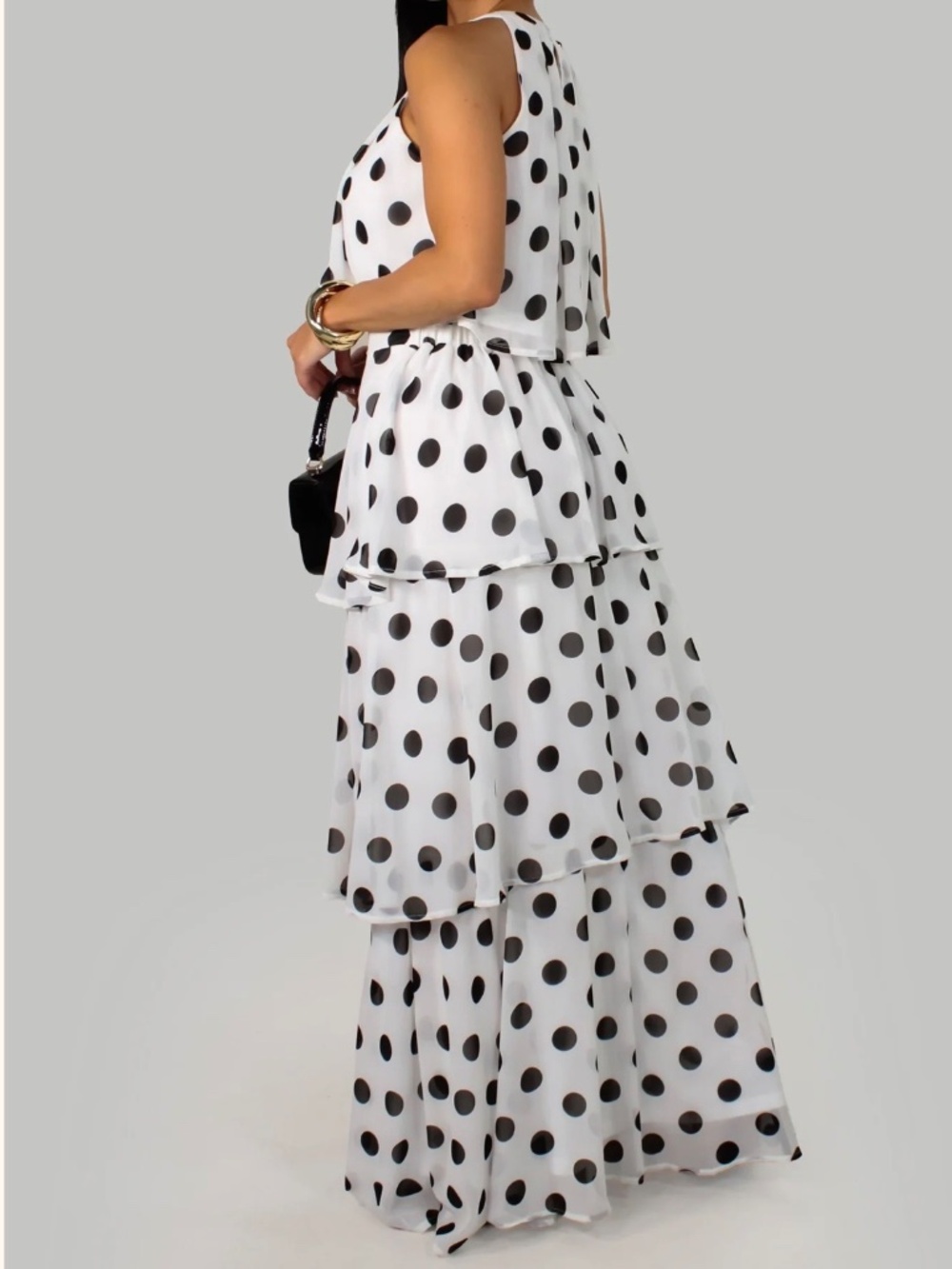 BLACK POLKA DOT TWO PIECES SKIRT SET - NWOT - Picture 3 of 17